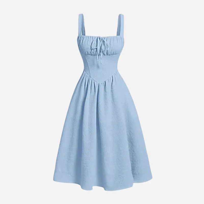 Light blue sleeveless long dress